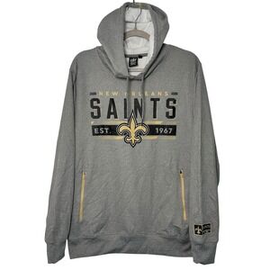 NFL Team Apparel Men's New Orleans Saints Football Gray‎ Hoodie Size Medium